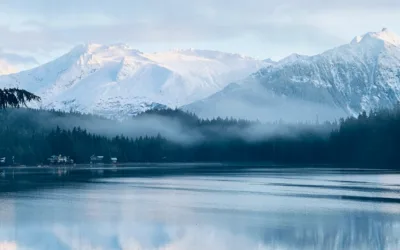 Image of mountains in Alaska from the offices of Alaska Permanent Fund Corporation