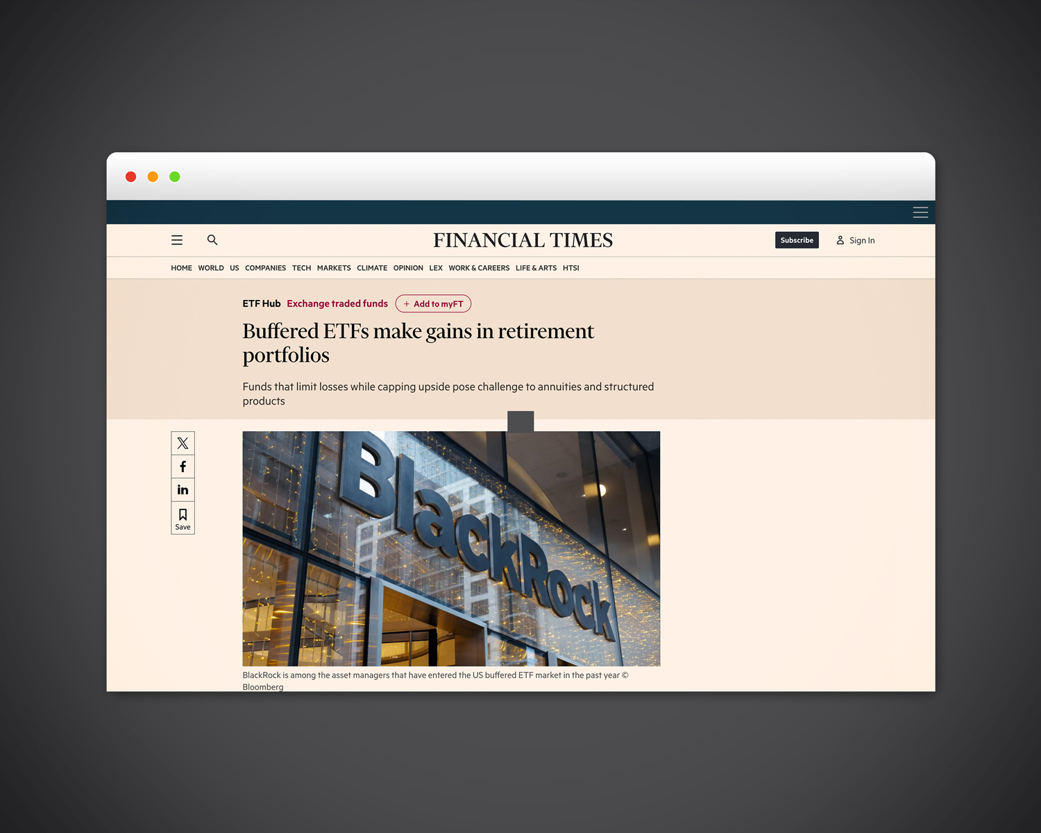 Financial Times media coverage example the Gregory secured for Allianz