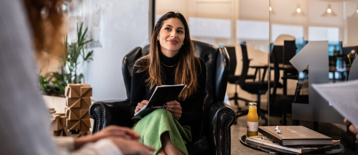 Asset Manager working with a client