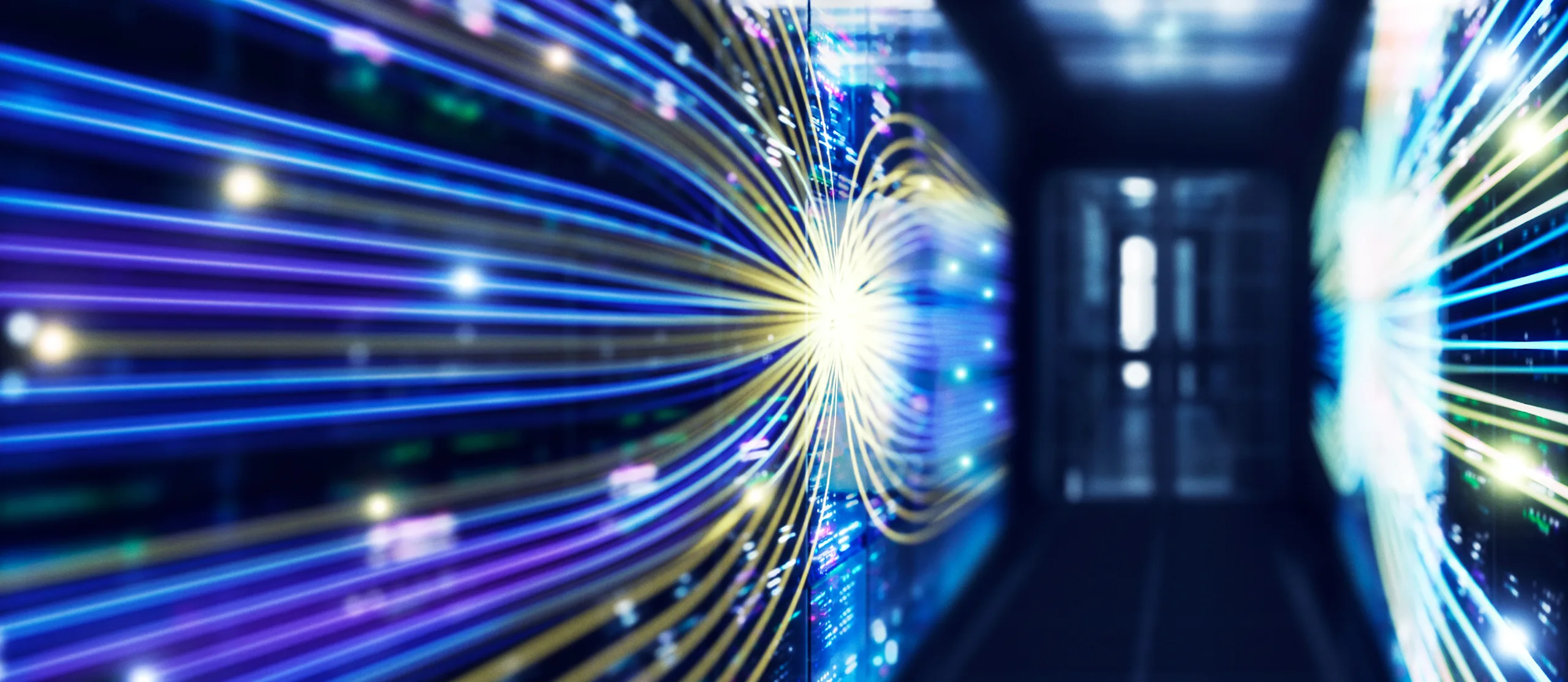 Flexential Image of technology of fiber optics and code for Flexential