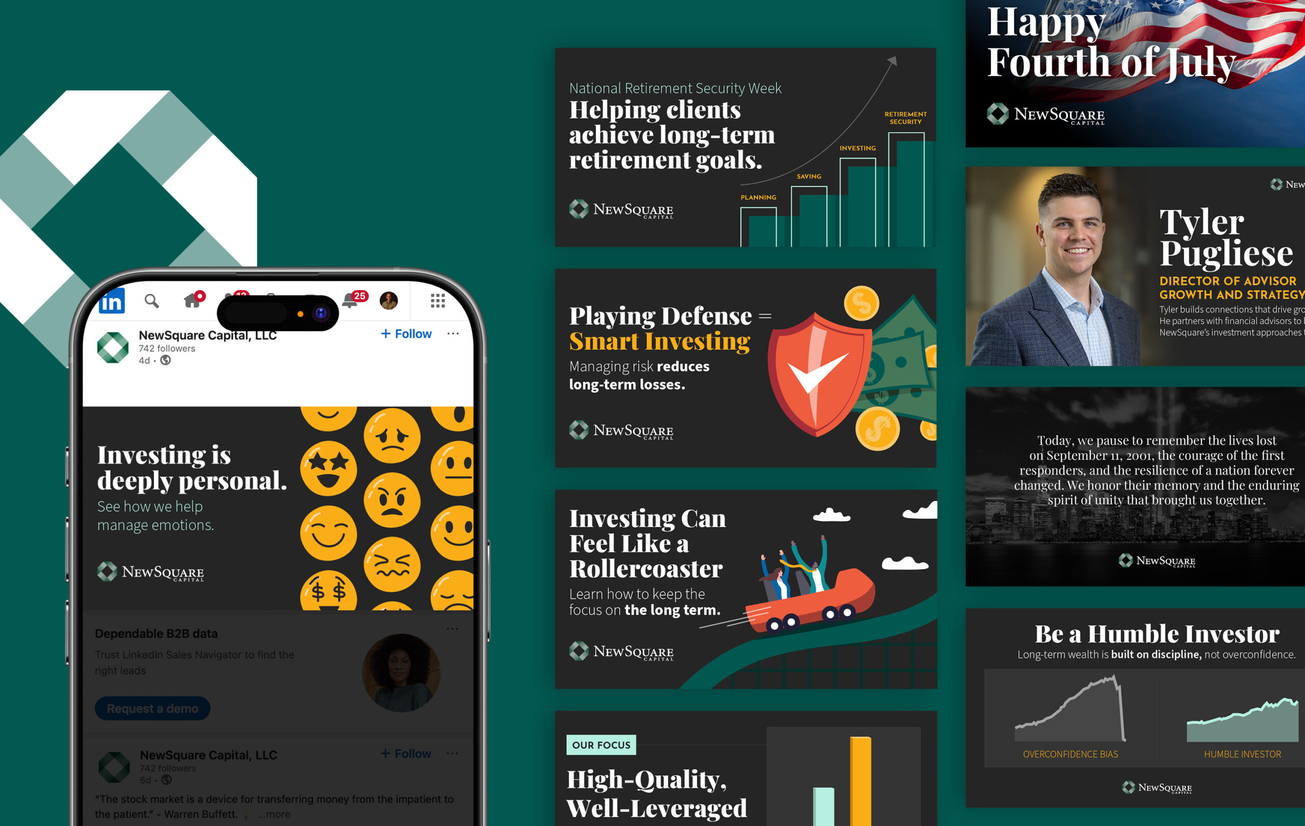 An example of the LinkedIn efforts Gregory did for NewSquare Capital