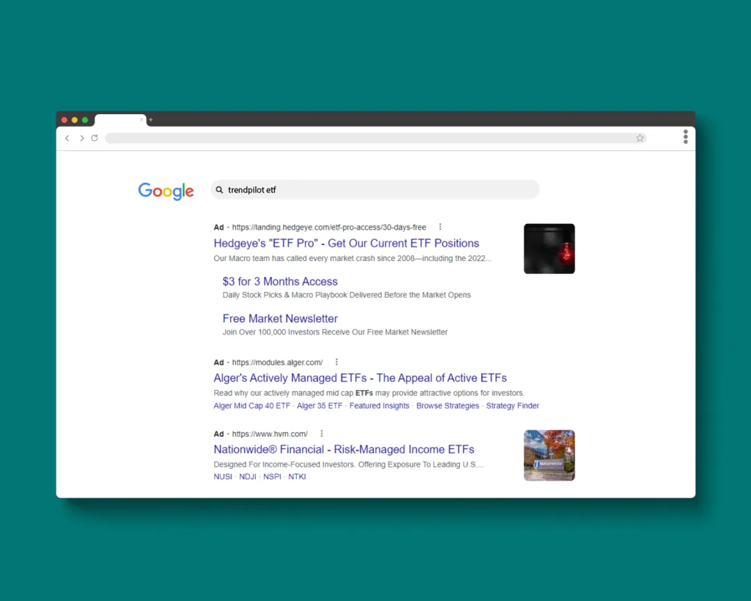 Another image of Pacer ETFs SEM Ads on Google Ads