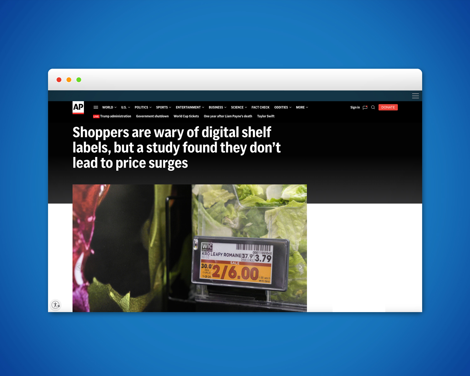 Example of media coverage from AP for RELEX