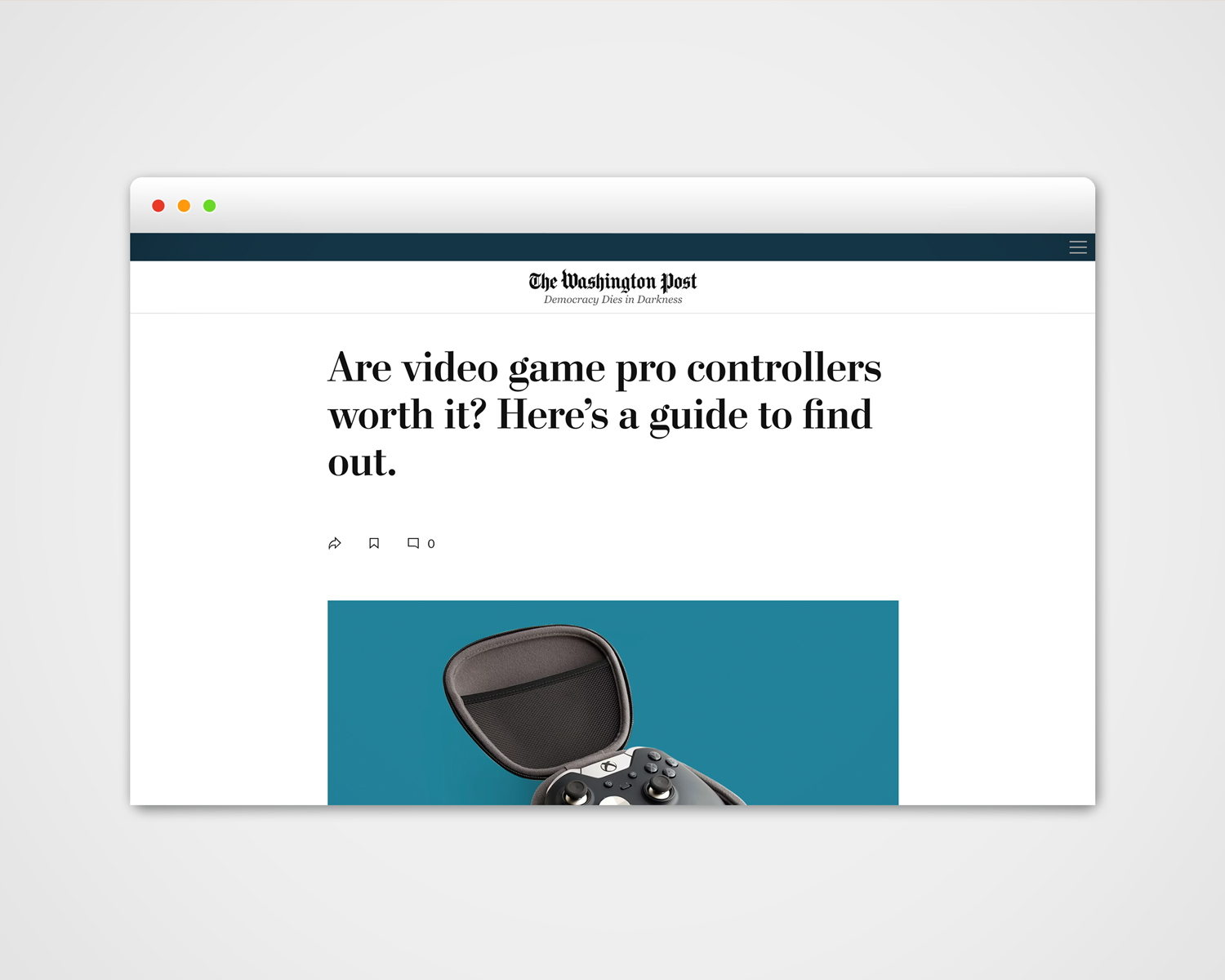 Washington Post media coverage Gregory obtained for SCUF Gaming