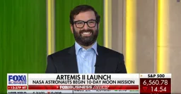 Andrew Chanin of ProcureAM appearing on Fox Business during the Artemis II Moon mission launch coverage.